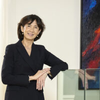 Portret van prof.dr. Regina Beets-Tan in de hal van Maastro